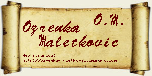 Ozrenka Maletković vizit kartica
